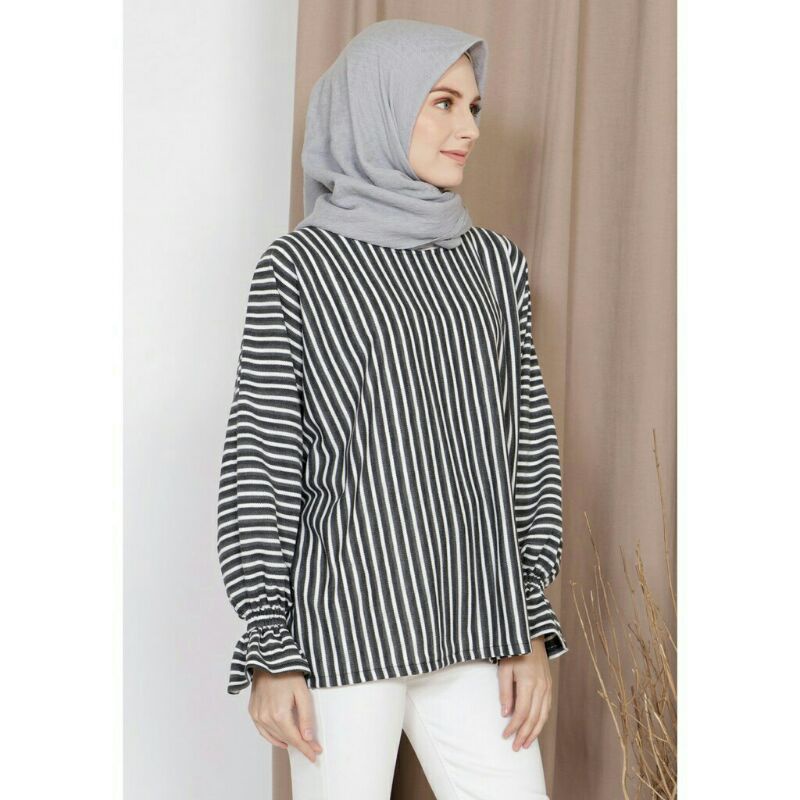 Mybamus Nona Wrinkle Tops Black M15423 R45S5