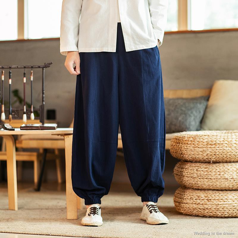 mens plus size hemp casual pants