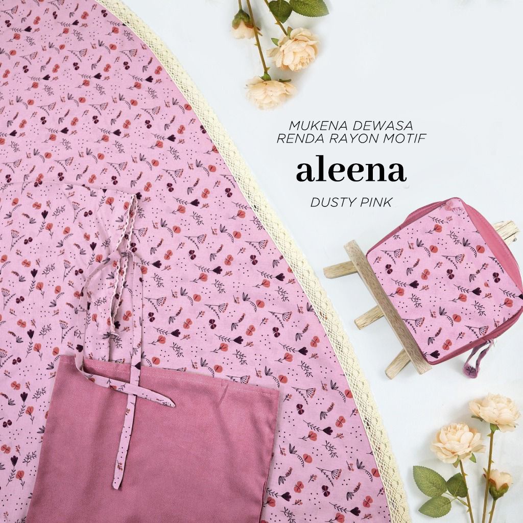 PUSAT MUKENA TASIK - MUKENA DEWASA RENDA RAYON MOTIF ALEENA