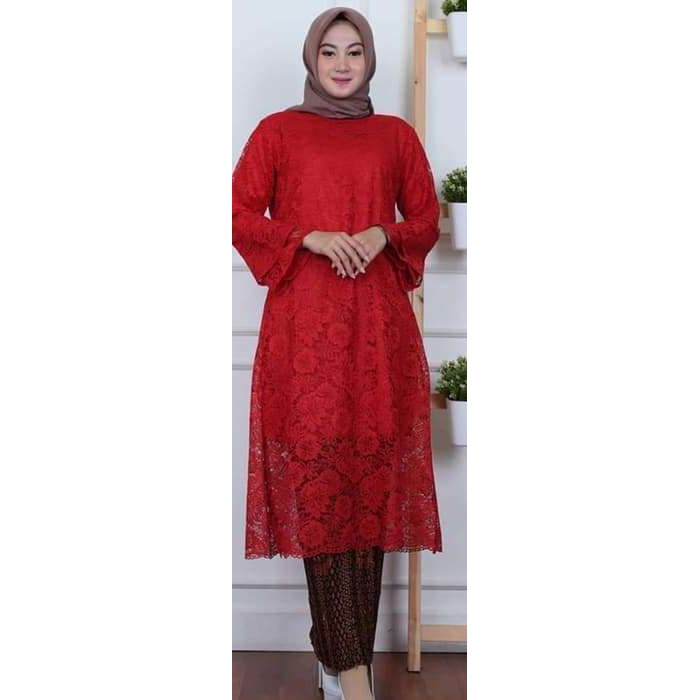 Kebaya Modern Atasan Tunik Brukat / Longcape Brokat Aneka Pilihan Warna