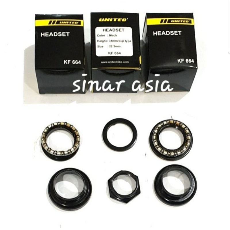 Headset comfork 22.2mm United - harga 1set