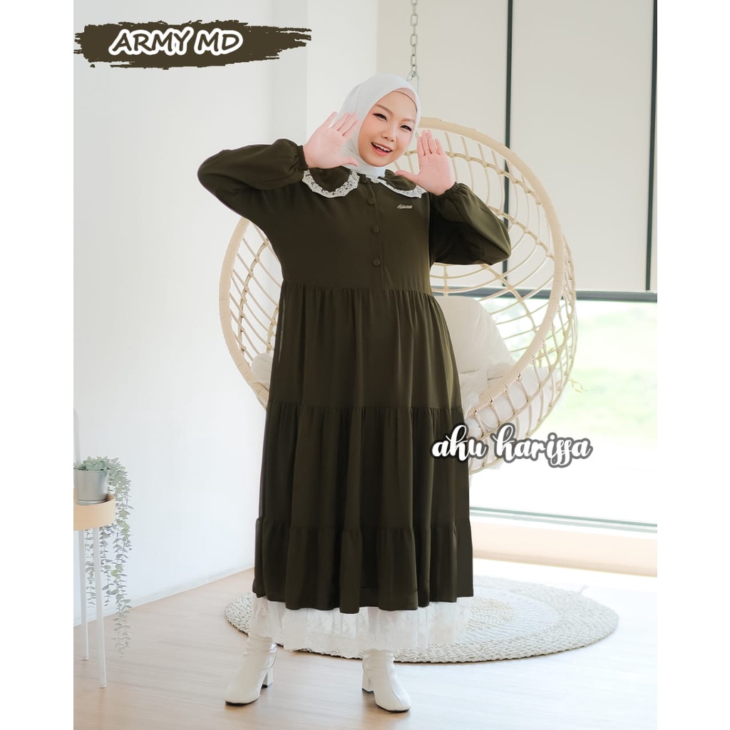 MIDI DRESS CERUTY MIKAYLA AKU KARISSA REMAJA WANITA STYLE SERUT SUSUN KOREAN LOOK