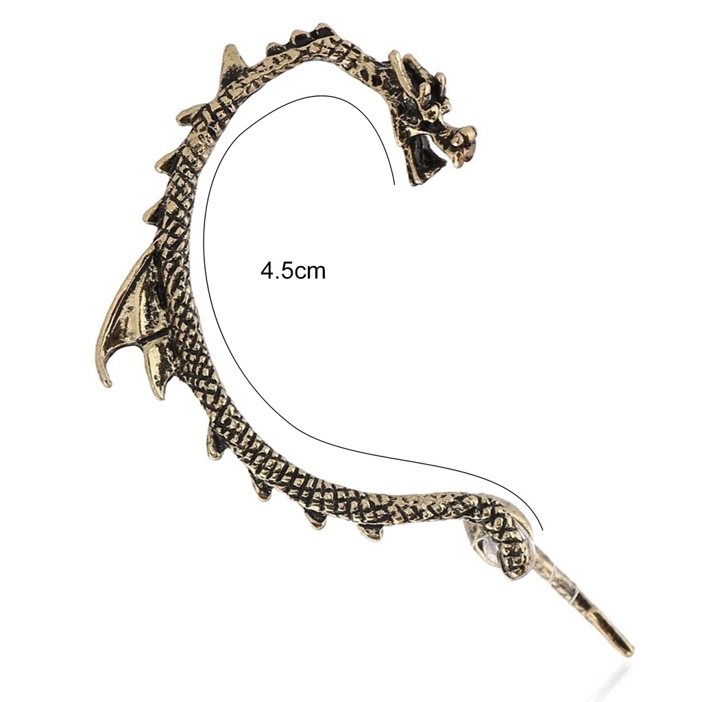 Hu Hu Hu Hu Hu Alat Bantu Pasang Kacamata♡ 1pc Ear Cuff Bentuk Naga Bahan Alloy Gaya Gothic Punk Rock Untuk Pesta