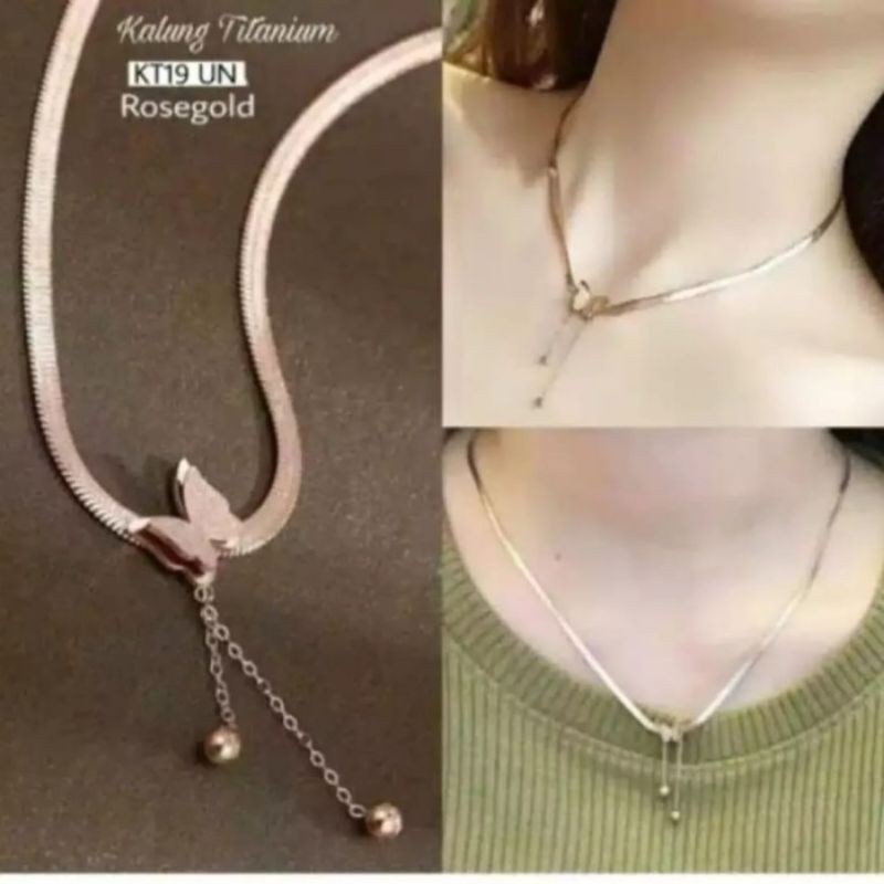 Kalung Butterfly Rose Gold