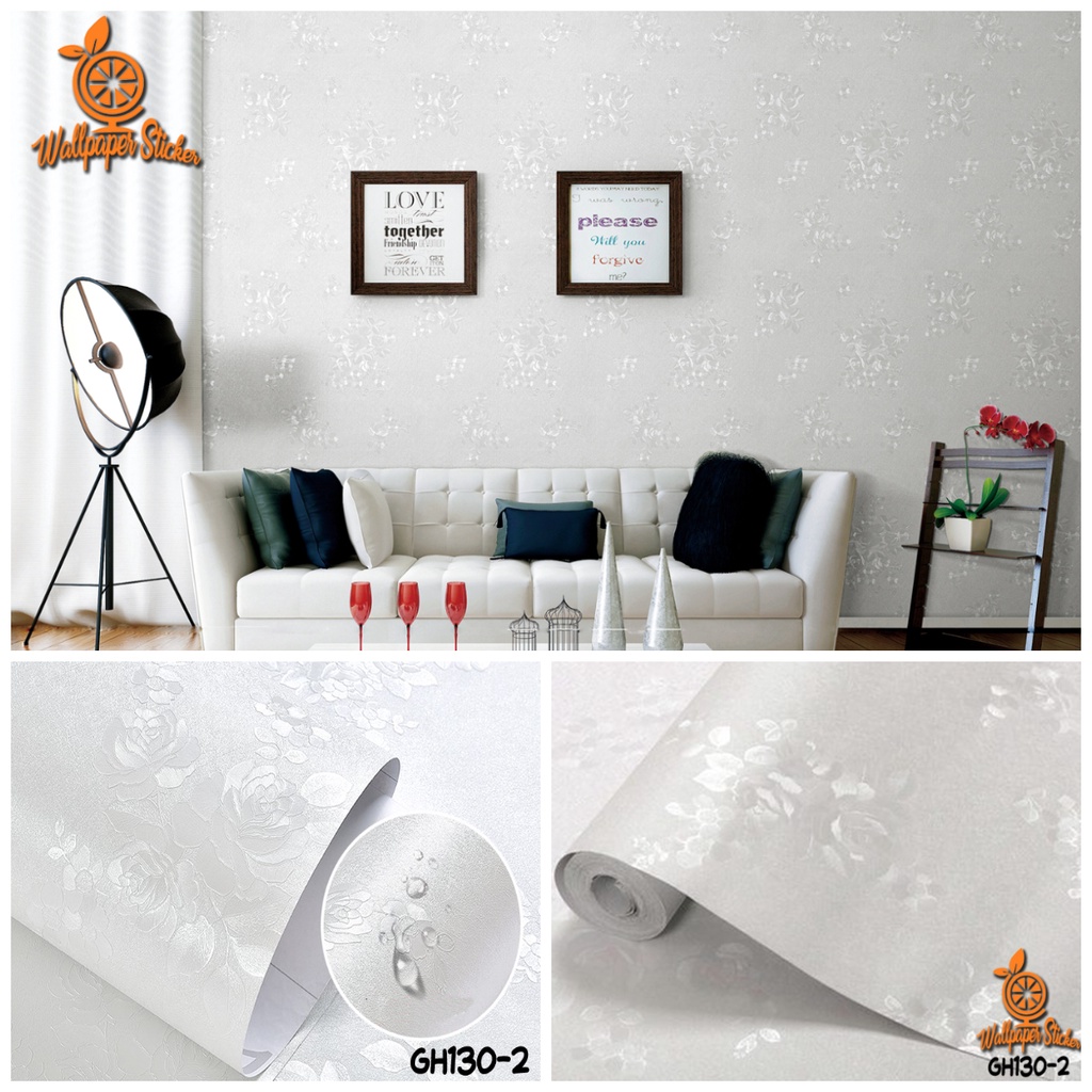 BAYARDITEMPAT! Wallpaper Stiker White N Black Premium High Quality BEST SELLER Termurah!!! 45CM x 5M - wallpaper dinding - stiker dinding