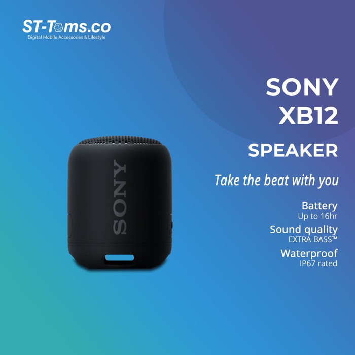 Sony SRS XB12 XB 12 Extra Bass Portable Bluetooth Speaker Black pb