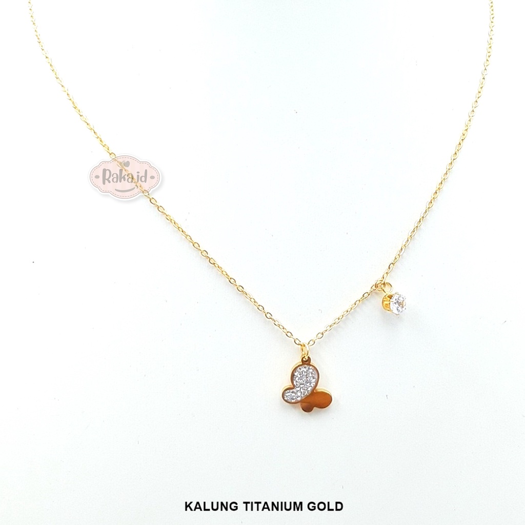 Kalung Wanita Kalung Titanium Motif Mata Satu Kupu Perhiasan Cantik Wanita Berkualitas 1067