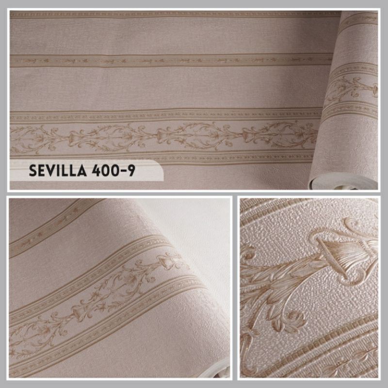 WALLPAPER VINYL IMPORT KOREA SEVILLA 400 SERIES (BONUS LEM UTK PEMBELIAN 8 ROLL)