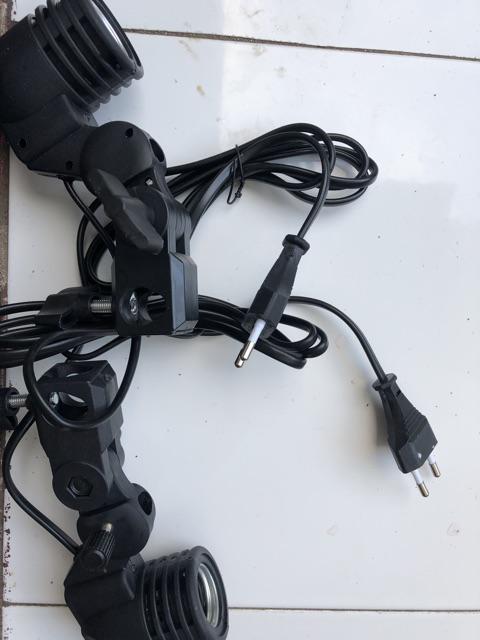 Lamp Holder Single Socket E27 Dengan Dudukan Payung - Ec - Black