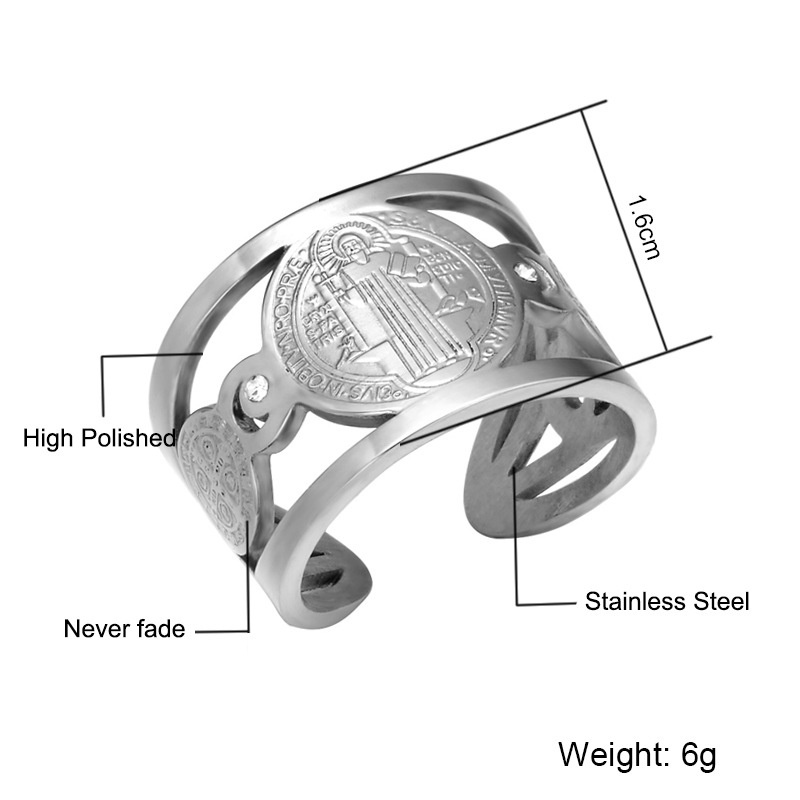 Cincin Model Terbuka Bahan Stainless Steel Dapat Disesuaikan