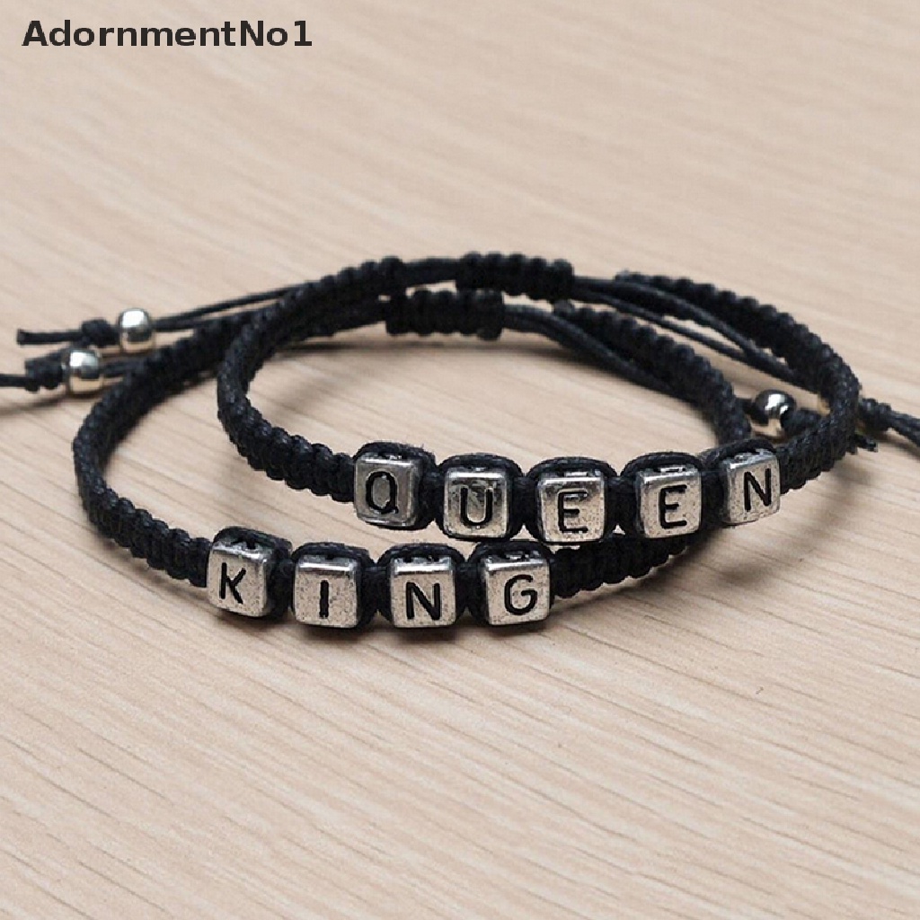 (AdornmentNo1) Gelang Pasangan / Pria / Wanita Desain King / Queen Handmade Untuk Hadiah Pernikahan