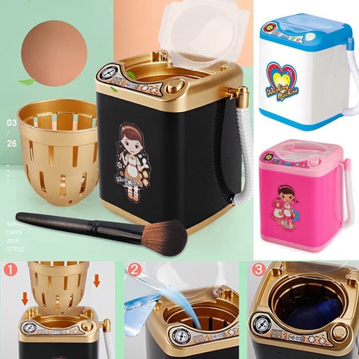 Mesin Cuci Mini Kpop Doll Washing Machine Brush Makeup