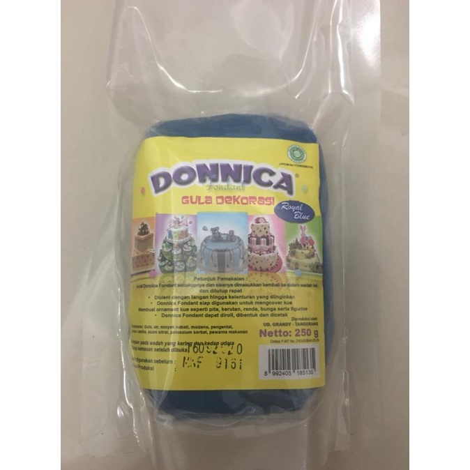 

Donnica Fondant Royal Blue 250gr warna Biru Tua Gula Dekor TERLARIS TERPERCAYA ORIGINAL