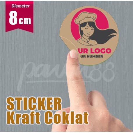 

Stiker Sticker Label Kraft Coklat D: 8 cm - (15 pcs)