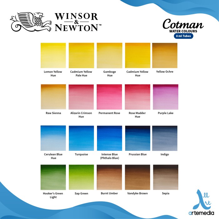 

air-cat- cat air winsor & newton cotman tube 8ml watercolor - 01/02 - intense blue -cat-air.