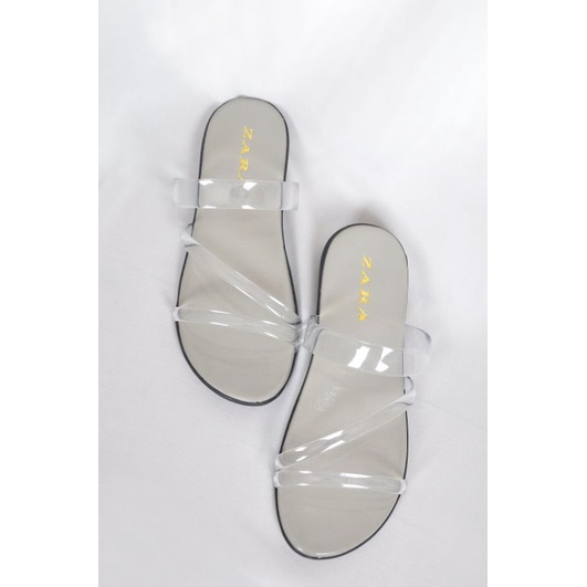 PROMO 6.6 SALE !! Sandal kaca/sandal teplek/sandal wanita-Abu abu