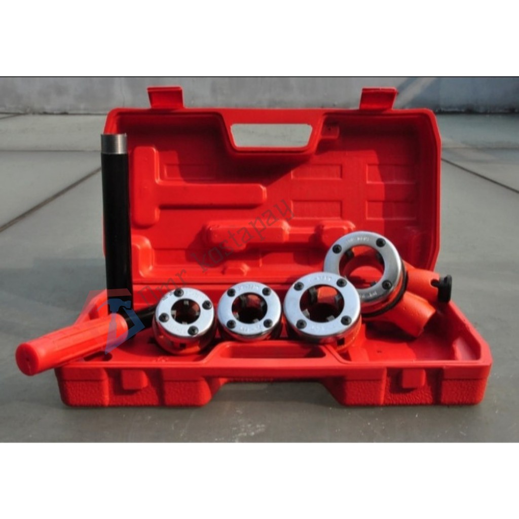 Mesin Senai Pipa MERAH RRC Mesin Alat Snai Snei Pipa Set 1/2 - 1-1/4 Inch Manual Drat