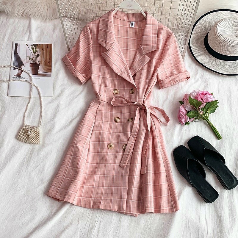 Baju Dress Pesta Lebaran Mewah Wanita Remaja Polos Import Murah Terbaru 2022 Dress Blazer Squaren Ba