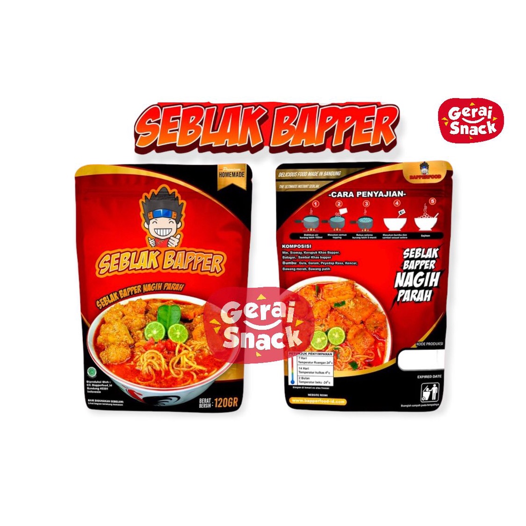 Seblak Bapper Bikin Nagih Parah Extra Mie Kuning 120gr