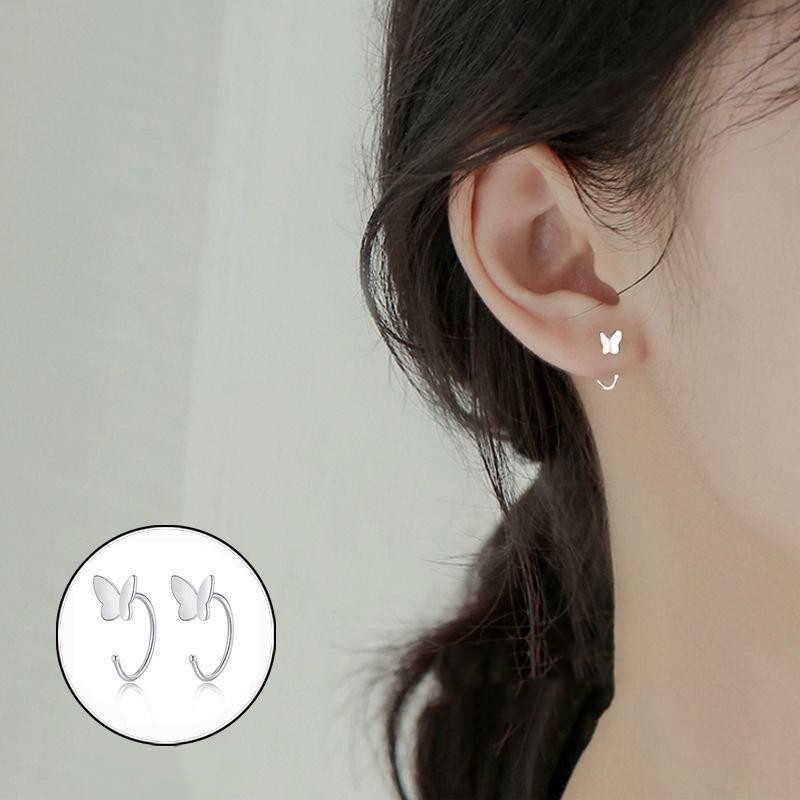 Anting Stud Bahan S999 Sterling Silver Bentuk Hati Untuk Wanita