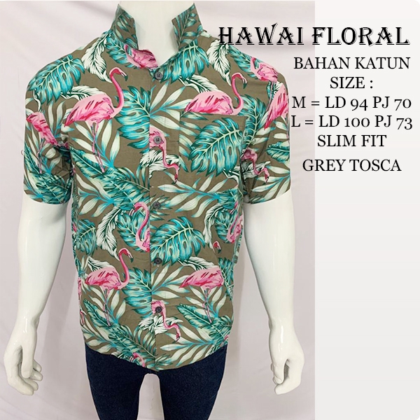 Kemeja Pria Hawai Floral