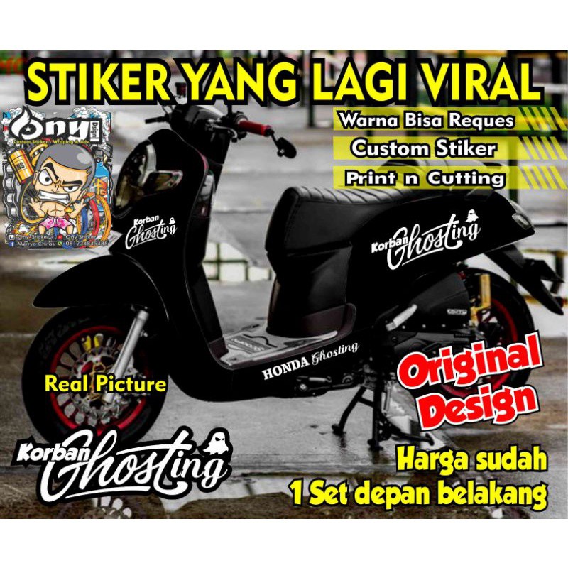 PROMO TERMURAH STIKER SCOOPY KORBAN GHOSTING KEREN