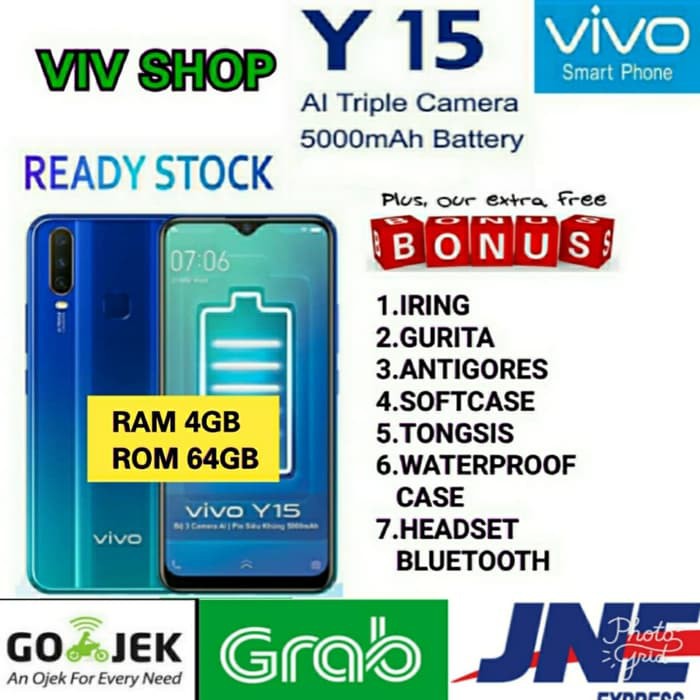 VIVO Y15 RAM 4/64 GARANSI RESMI VIVO INDONESIA 1 TAHUN