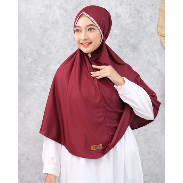 Jilbab Instan Jersey - Hijab Jersey Jumbo - Hijab Jersey NonPet Tali - Hijab Jersey Renda