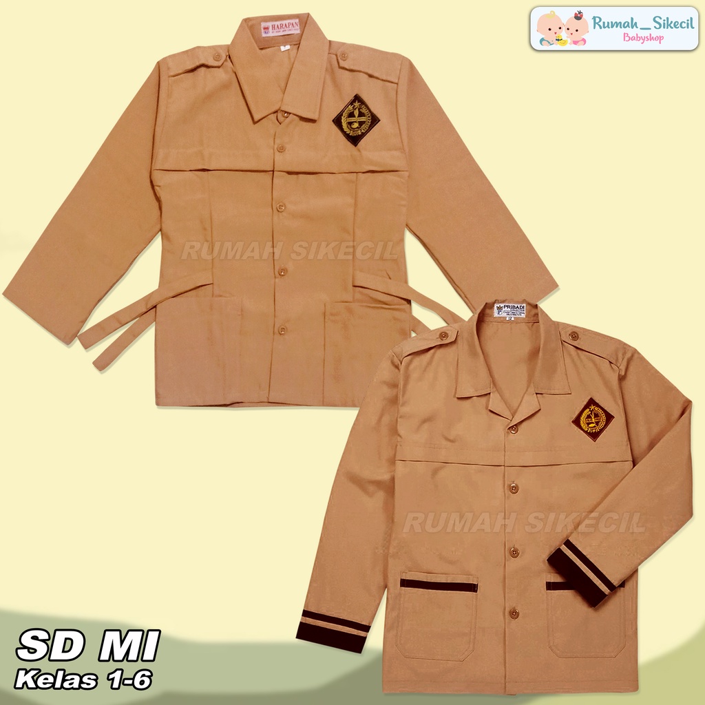 Seragam Pramuka Siaga Baju Seragam Pramuka Lengan Panjang / Baju Pramuka Tali Lengan Panjang SD Oxfo