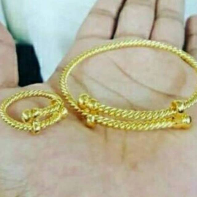 Lapis 24k gelang cincin lapis emas