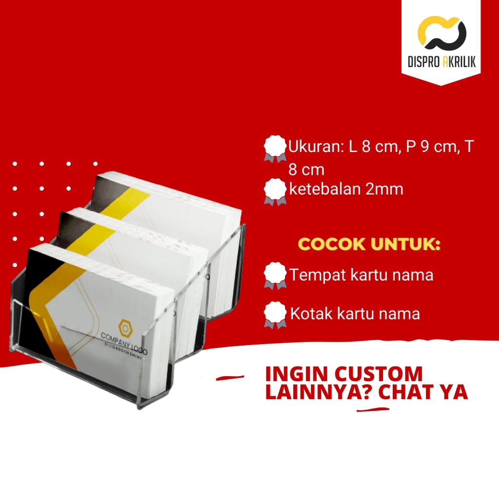 tempat kartu nama / kotak kartu nama / box kartu nama 3 slot