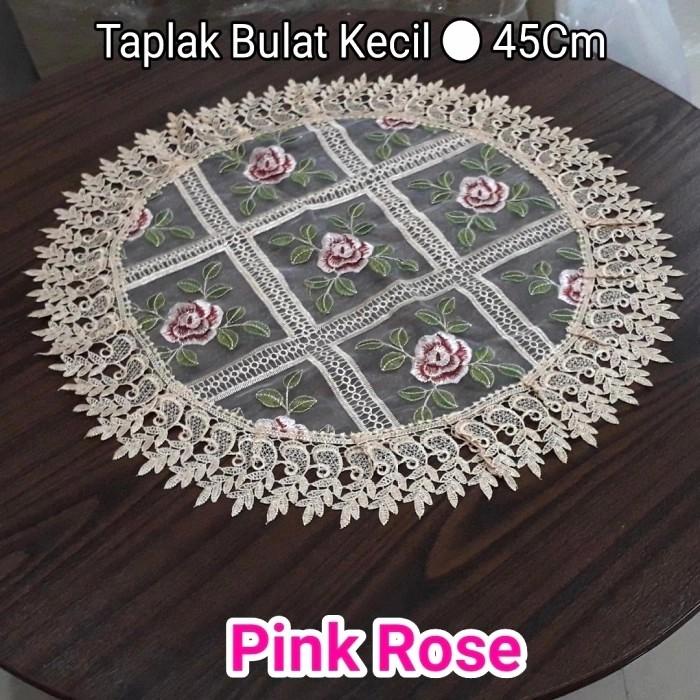 Taplak Meja Bundar Bulat Kecil Kain Full bordir Renda Import Best Seller