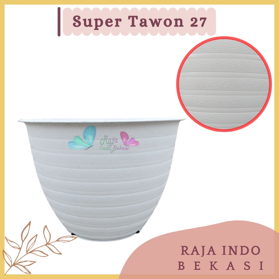 Pot Super Tawon 27 Cm Putih By Garden Of Love Tawon Pot 27CM - Bukan Pot Tawon Madu Jet Gusi 30 32CM