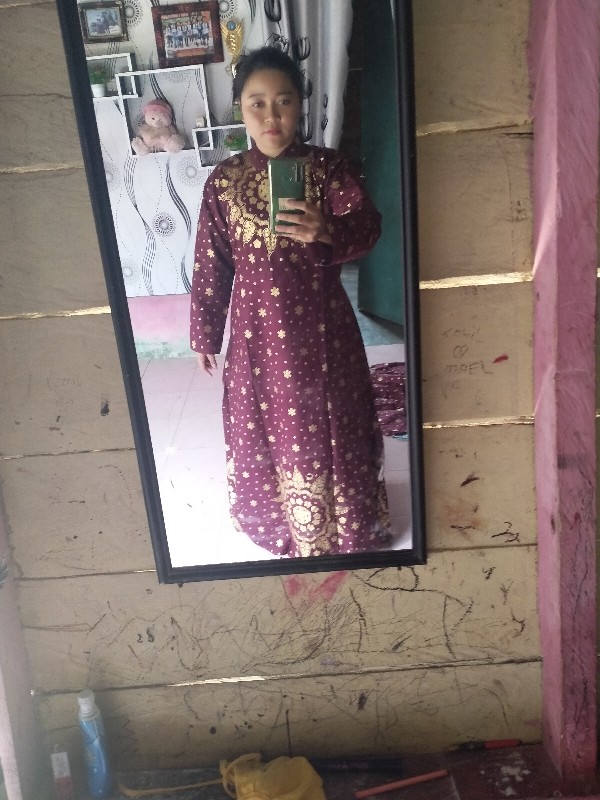(couple Keluarga) Maura Couple - Sania Ruffle Batik Couple Ori Ndoro Jowi - Matahari Merah