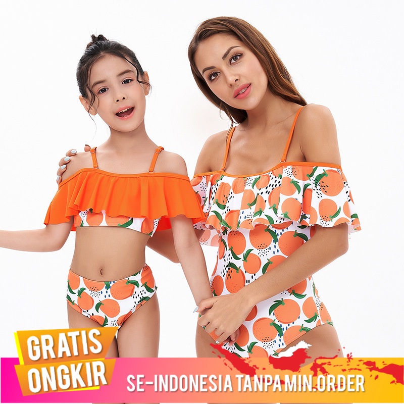 Pakaian Renang Baju Renang  cetak Satu Potong Bikini Bikini  Anak-anak Mengacak-acak Ibu  Anak Baju 