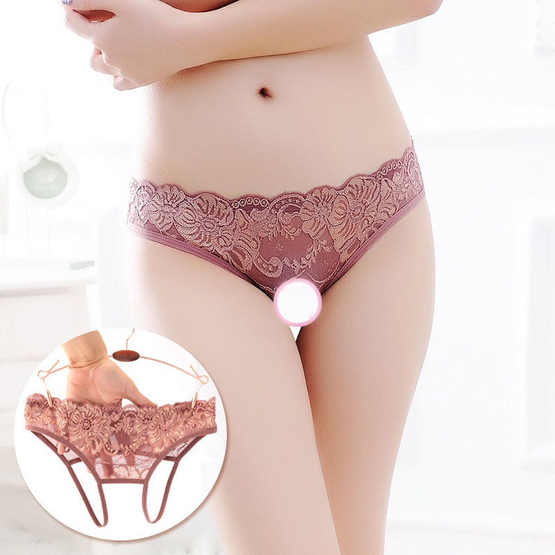 Celana Dalam Wanita Open G-String Sexy Hollow Lace Motif Bunga 087