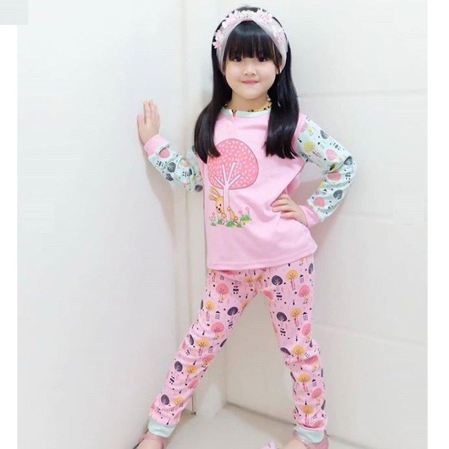Kazel Piyama Girl Sunny Edition - Setelan Oblong Celana Panjang Anak Bayi Perempuan 3stel