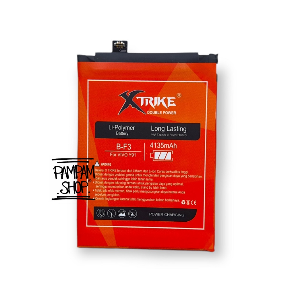 Baterai XTRIKE Double Power Original Vivo Y91 Y93 Y95 B-F3 BF3 Batre Batrai Battery Ori Dual