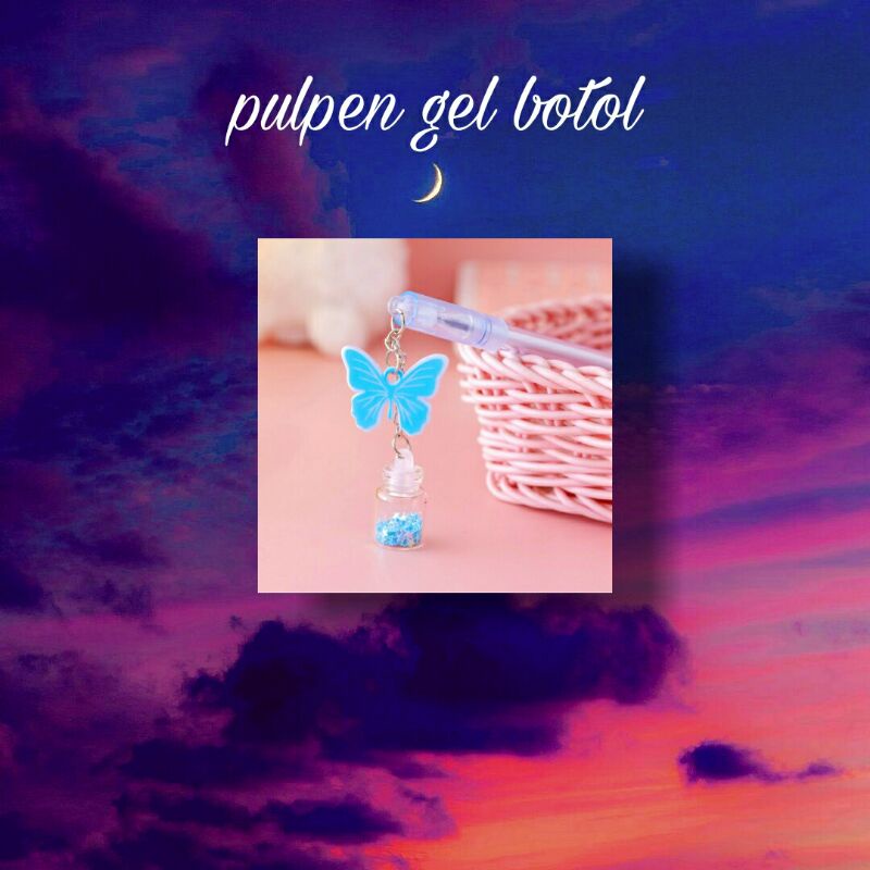 

pulpen gel gantung botol kupu - kupu