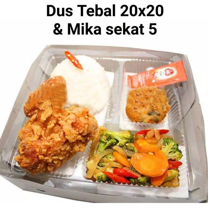 

50Set Dus Nasi + Mika Nasi Sekat 5 / Dus Nasi Tebal LPO-683