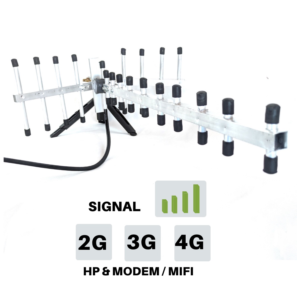 ANTENA YAGI SINYAL 4G 3G HP/MODEM/MIFFI 12 ELEMEN KABEL 15 METER INDUKSI UNIVERSAL