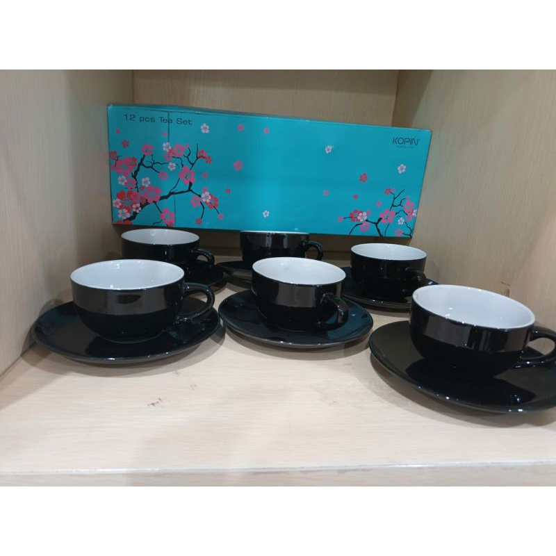cangkir/cangkir set kopin warna hitam/cangkir kopi/cangkir teh/cangkir porcelain