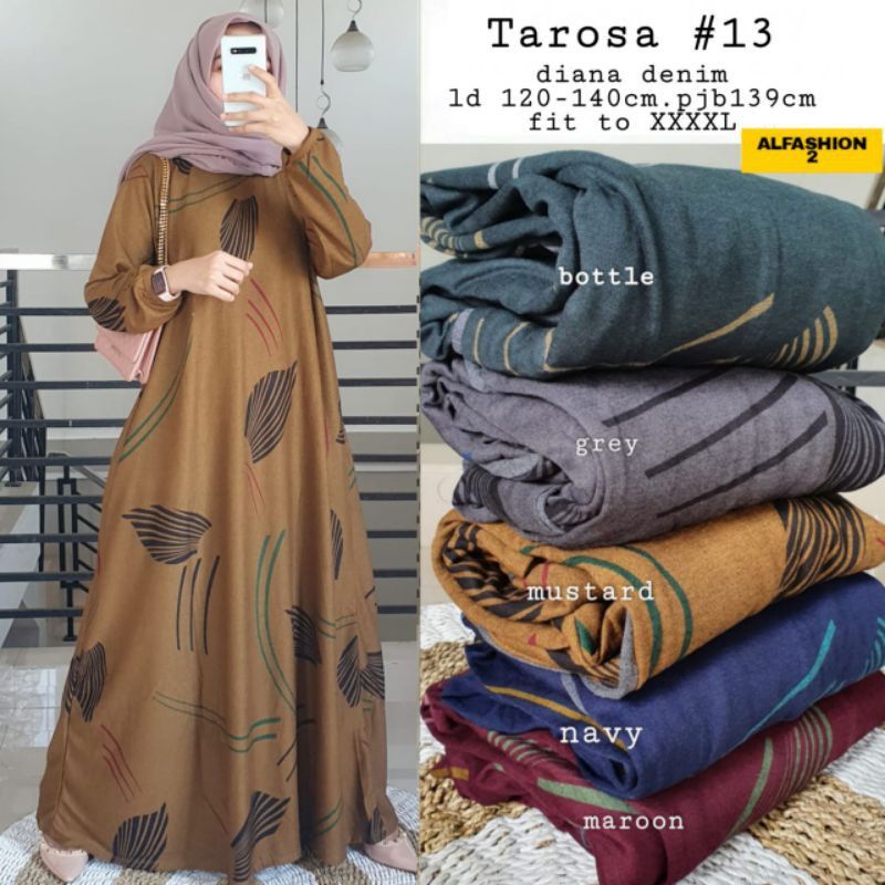 Tarosa Maxy 13 - LD120 Gamis Denim Diana Jumbo Bigsize Oversize Bumil / R.24 - 025-6226