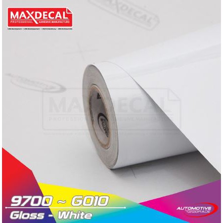 

[METERAN] MAXDECAL 9700 G010 GLOSSY WHITE PUTIH 152cm sticker stiker skotlet wrap