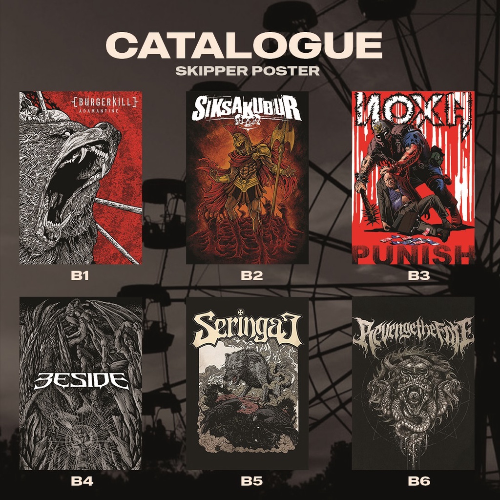 POSTER DINDING/ METAL BAND INDONESIA SERIES/ A3 A4 [ISI 10 PCS]
