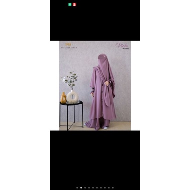 preloved viola dress dan french khimar alfi huraiyah