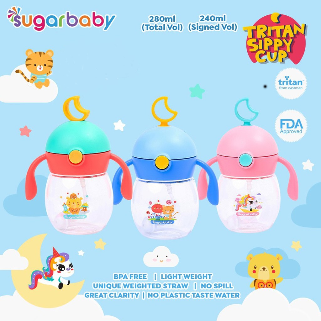 Sugar Baby Tritan Sippy Cup Moon (240 ml, 9 mo+) / Botol Minum