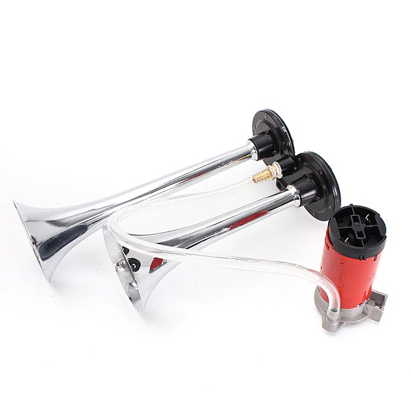 Klakson Trompet Mobil / Klakson Air Horn Mobil / / Klakson Trompet Mobil Dual Air Horn 150dB 12V -Silver