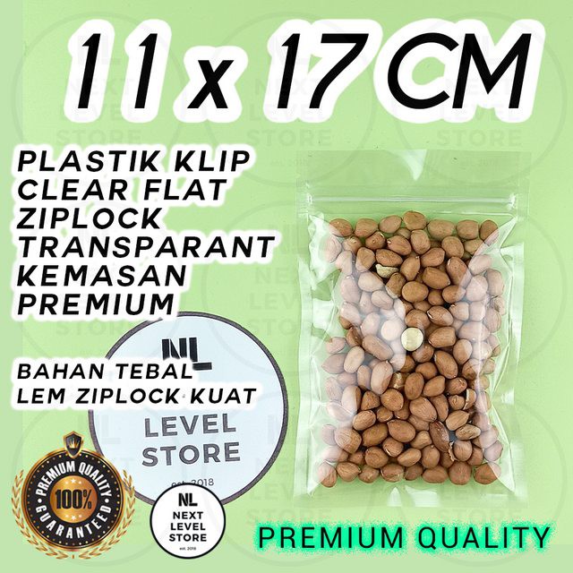 Plastik Klip CLEAR FLAT 11x17 cm Ziplock Kemasan Transparant Premium