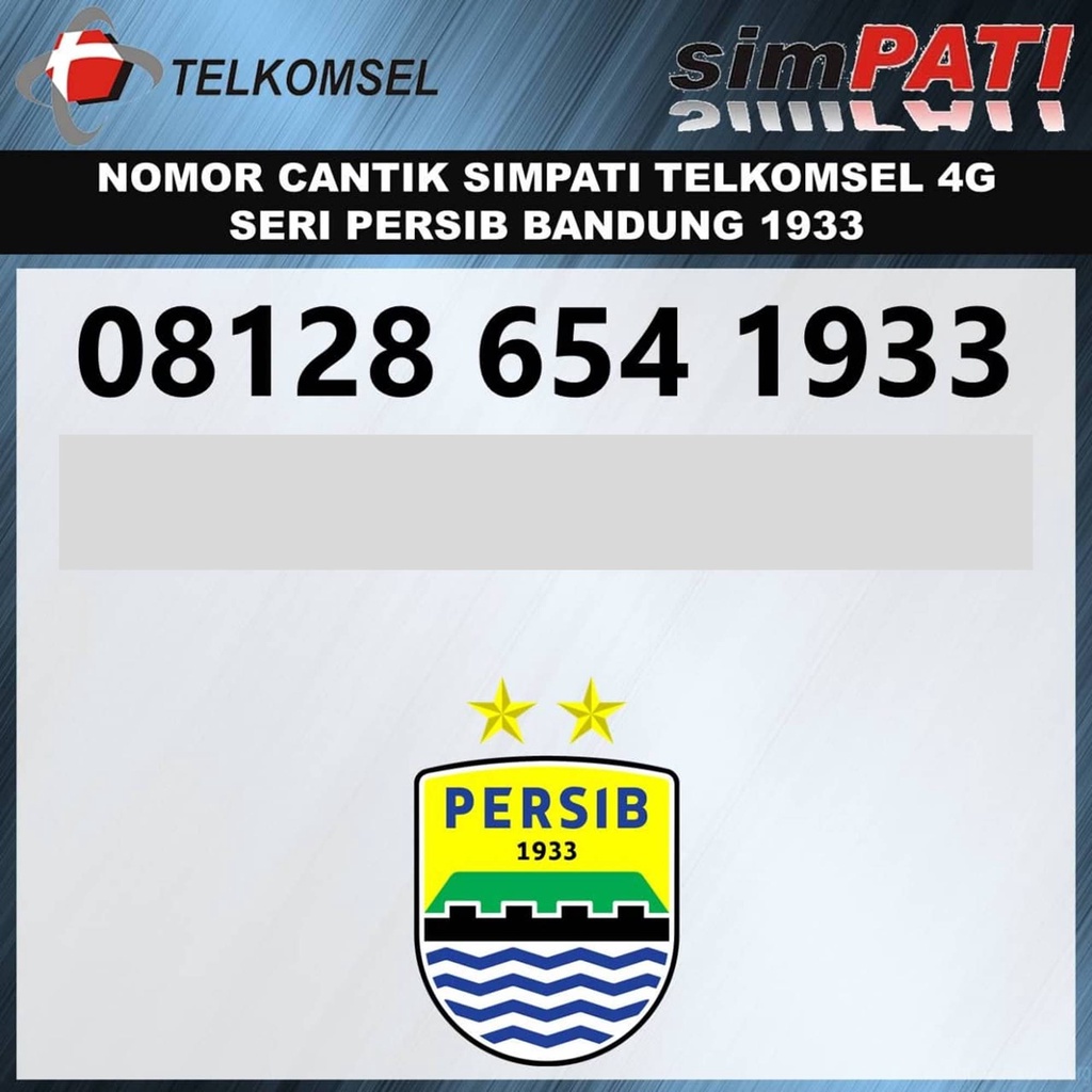 nomer cantik 1933 persib telkomsel simpati 4G lte nomor kartu perdana